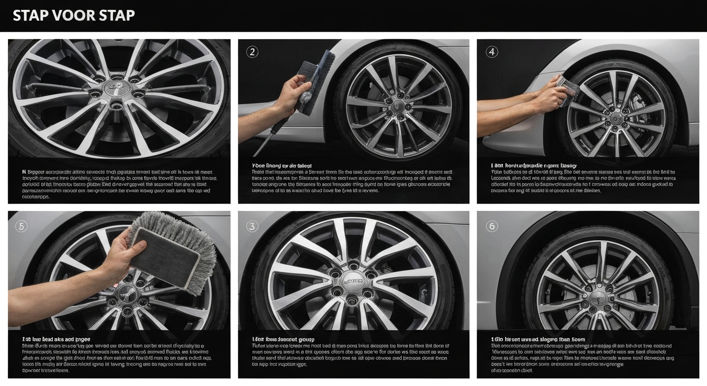 Velgen reinigen met een velgenborstel en velgenreiniger